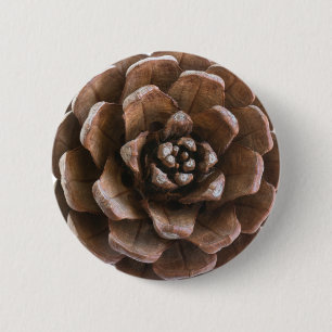 Pine cone 2 inch round button