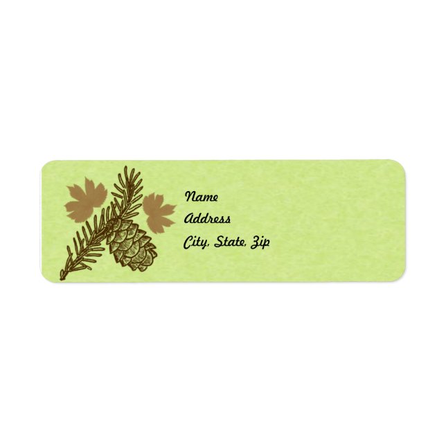Pine Cone Address Label Template (Front)