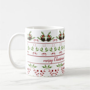 Pine cone and berries holiday mug