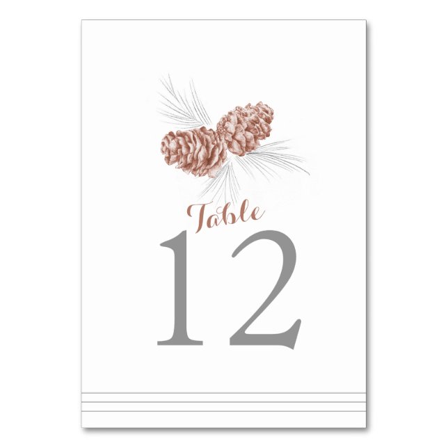 Pine cone art wedding or occassion table number (Back)