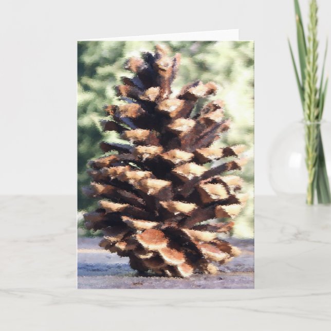 Pine Cone Card, Blank Holiday Card (Front)