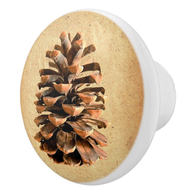Pine Cone Ceramic Knob (Right)