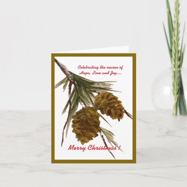 Pine Cone Christmas Card (Front)
