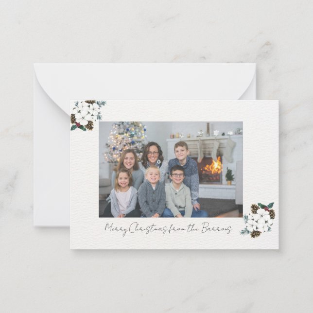 Pine Cone Christmas Family Photo Card (Front)