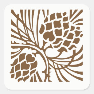 Pine Cone Christmas Stickers