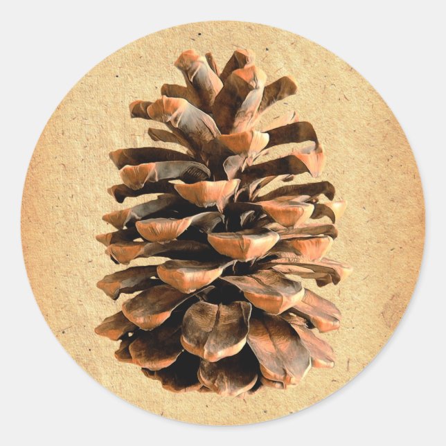 Pine Cone Classic Round Sticker (Front)
