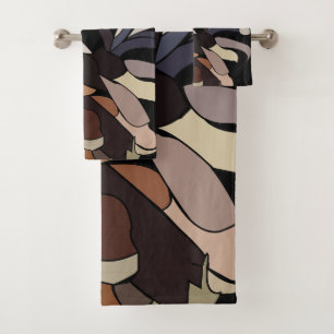 Pine Cone Contemporary Winter Botanical Bath Towel Set