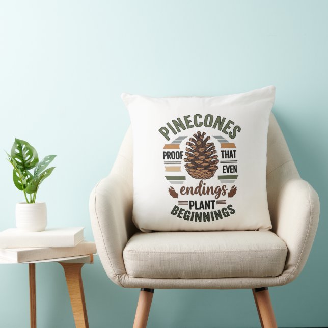 Pine cone design - The Evergreen Promise Throw Pillow (Chair)