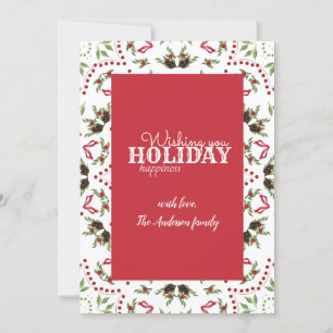 Pine cône et baies Mandala carte photo