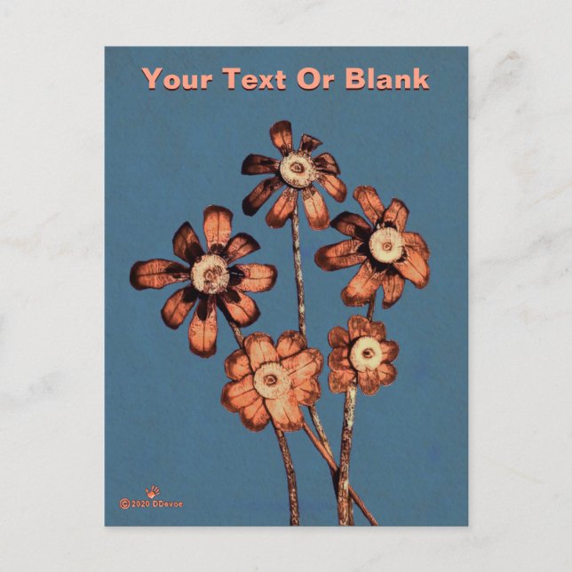 Pine Cone Flowers Holiday Postcard (Front)