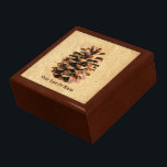 Pine Cone Gift Box<br><div class="desc">A digital rendering of a pine cone from Ma'alot-Tarshiha in northern Israel, the Galilee, superimposed on an old paper background. Add your own text. The Aleppo Pine (Pinus halpensis), also known as the Jerusalem Pine is the only species of wild pine that grows in Israel. It is commonly accepted that...</div>