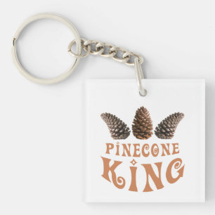 Pine cone king keychain
