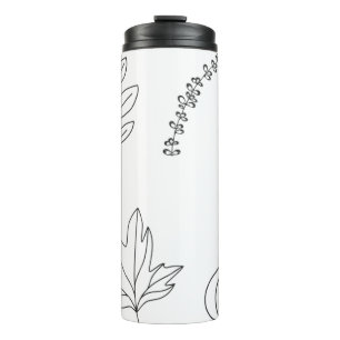 Pine cone leaf branch squash thermal tumbler