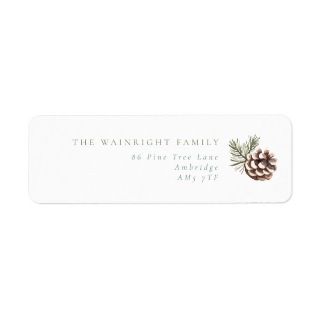 Pine Cone & Leaves Family Return Address (Front)