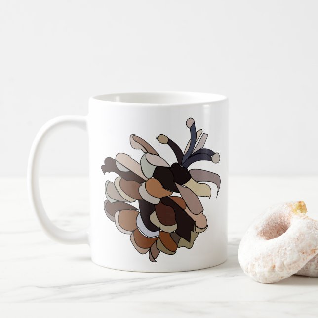 Pine Cone Modern Nature Coffee Mug (With Donut)