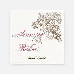 Pine Cone Nature Wedding Napkin