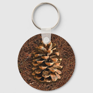 Pine Cone On Fallen Needles Keychain