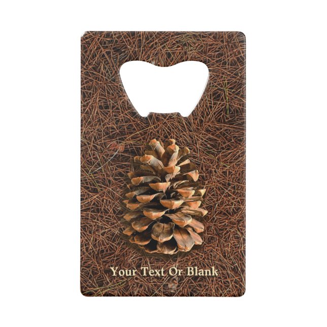 Pine Cone On Fallen Needles Wallet Bottle Opener (Front)