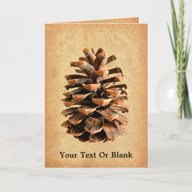 Pine Cone On Parchment Card (Front)
