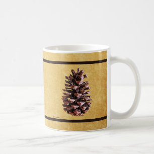 Pine Cone On Vintage Paper Coffee Mug