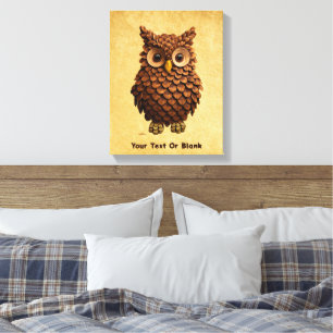 Pine Cone Owl Canvas Print