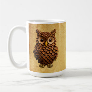 Pine Cone Owl Coffee Mug