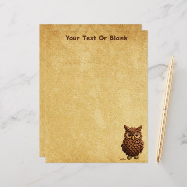 Pine Cone Owl Letterhead (Front/Back In Situ)