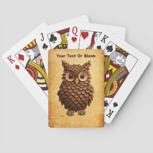 Pine Cone Owl Playing Cards
