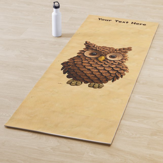 Pine Cone Owl Yoga Mat (In Situ)