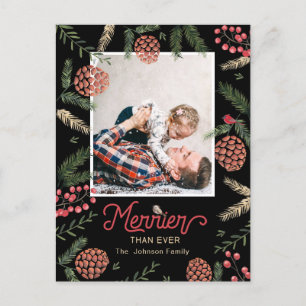 Pine Cone Postcard Holiday Photo Card