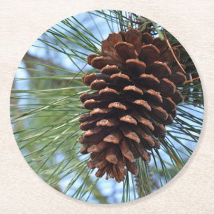 Pine Cone reusable Round Paper Coaster