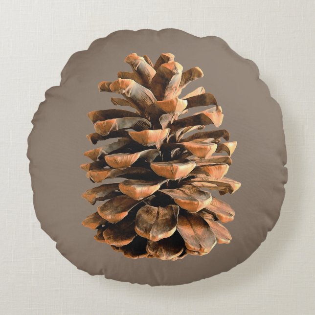 Pine Cone Round Pillow (Front)