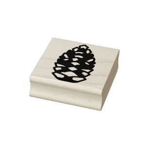 pine cone rubber stamp