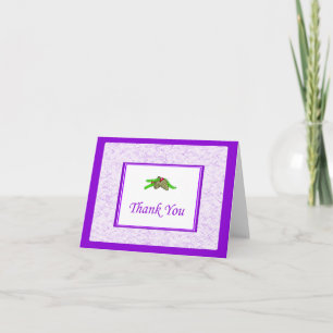 Pine Cone Thank You Card With Purple Border