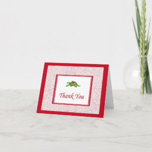 Pine Cone Thank You Card With Red Border