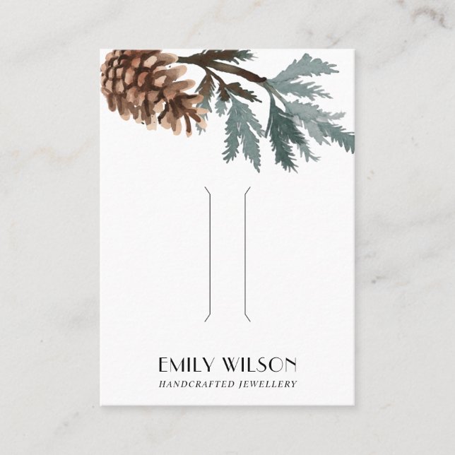 PINE CONE TREE BRANCH FOREST HAIR CLIP DISPLAY BUSINESS CARD (Front)