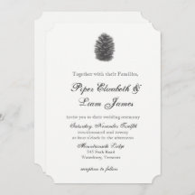 Pine cone Wedding Invitation