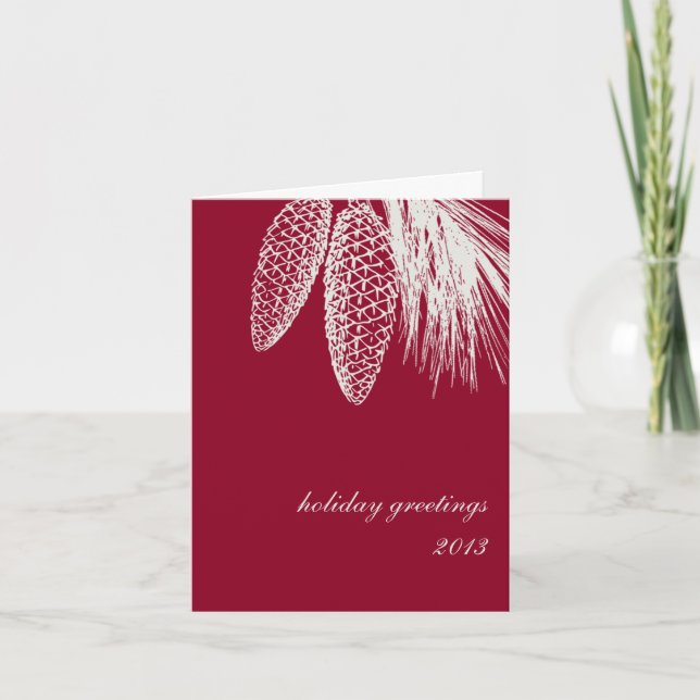 Pine cone winter greeting corporate business logo holiday card (Front)
