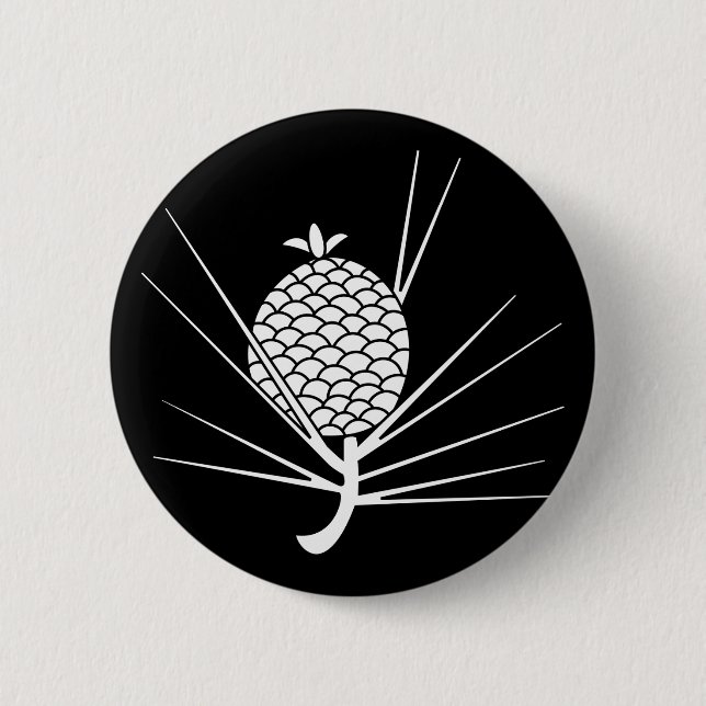 Pine cone with needles 2 inch round button (Front)