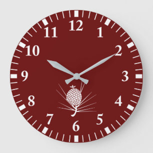 Pine cone with needles large clock