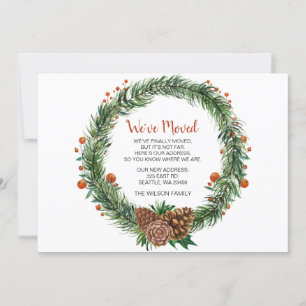 Pine Cone Wreath We've Moved Holiday Announcement