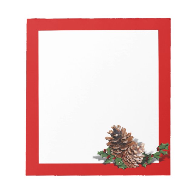 Pine Cones (Add Background Color & Text) Notepad (Front)