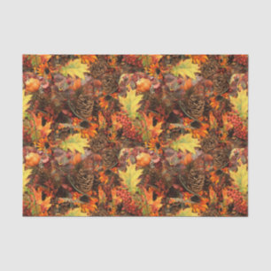 Pine Cones and Autumn Leaves Tissue Paper