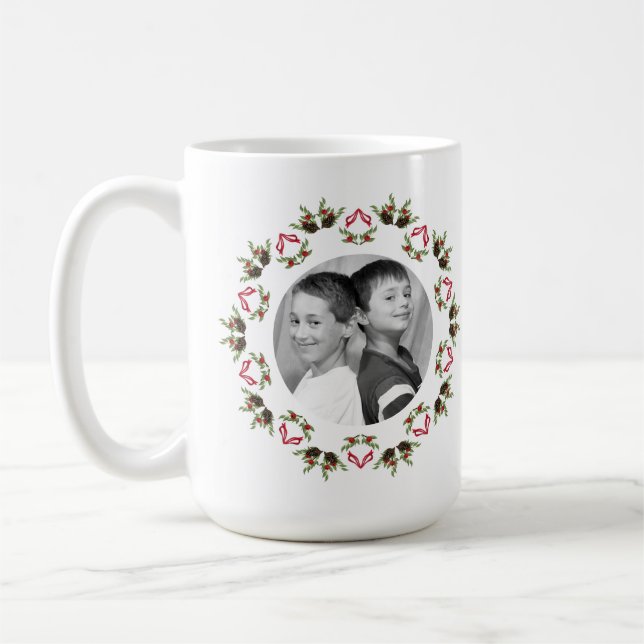 Pine cones and berries mandala mug (Left)