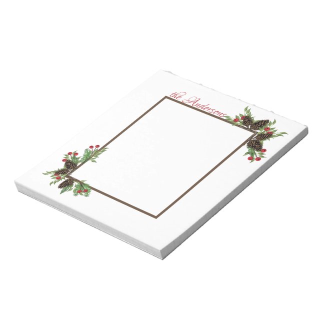 Pine cones and berries note pad (Rotated)