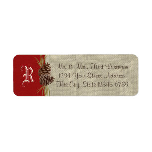 Pine Cones and Burlap Red