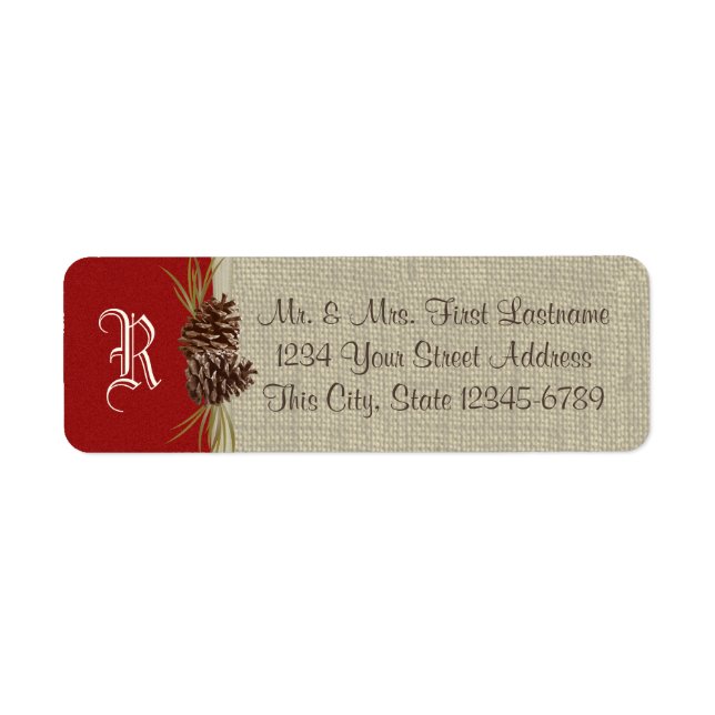 Pine Cones and Burlap Red (Front)