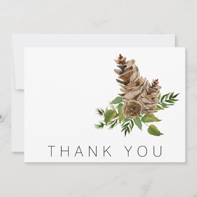 Pine Cones and Foliage Funeral Thank You (Front)