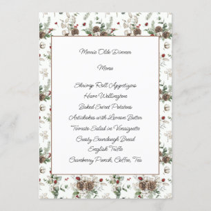Pine Cones and Winter Foliage Menu Cards