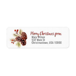 Pine Cones & Baies rouges, Noël en blanc